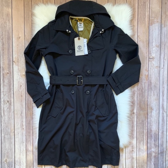 Timberland Jackets & Blazers - Timberland Black Waterproof Belted Trench Coat
